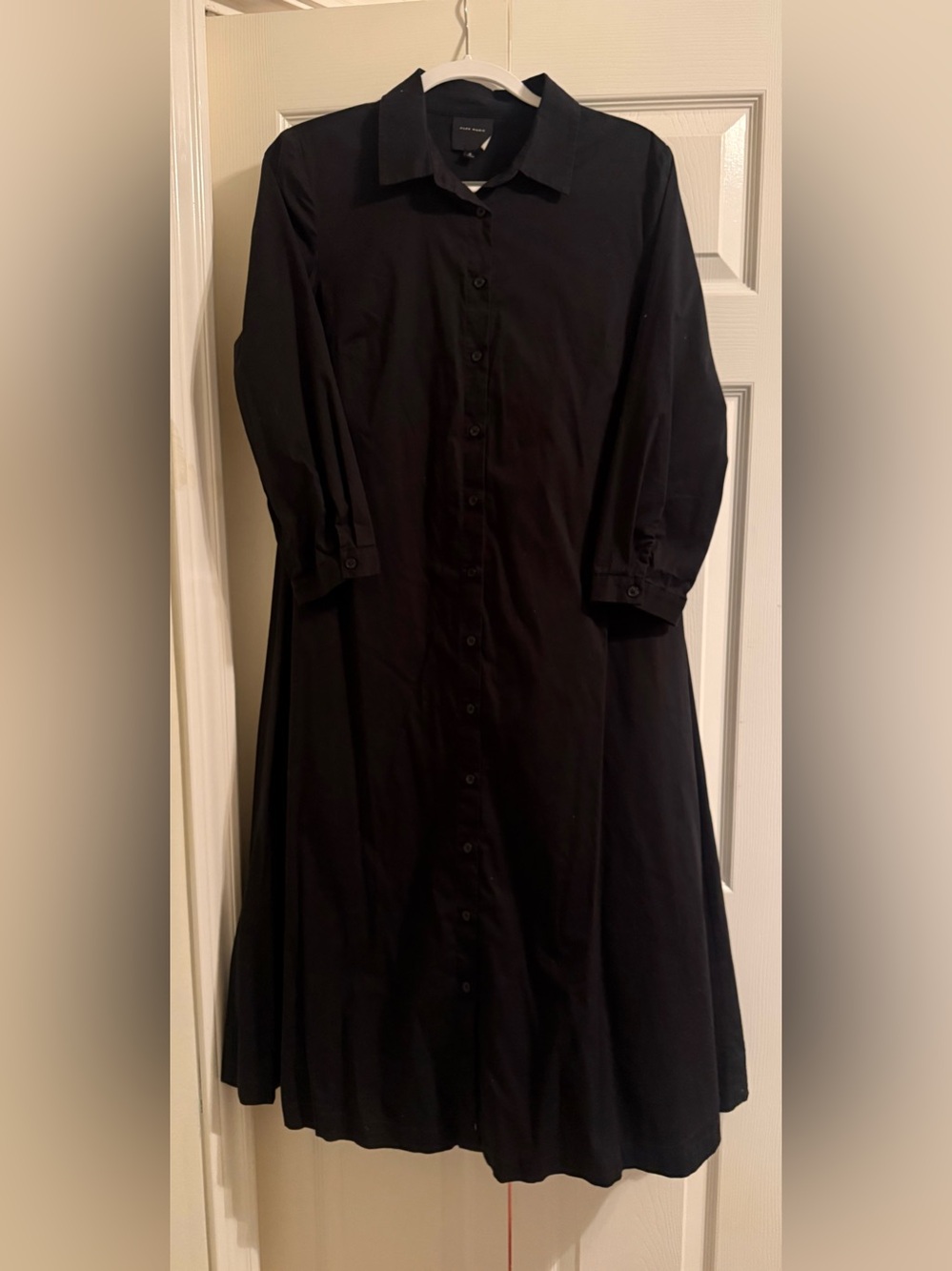Alex Marie Black Button-Front Long Sleeve Shirt Dress - Size 6